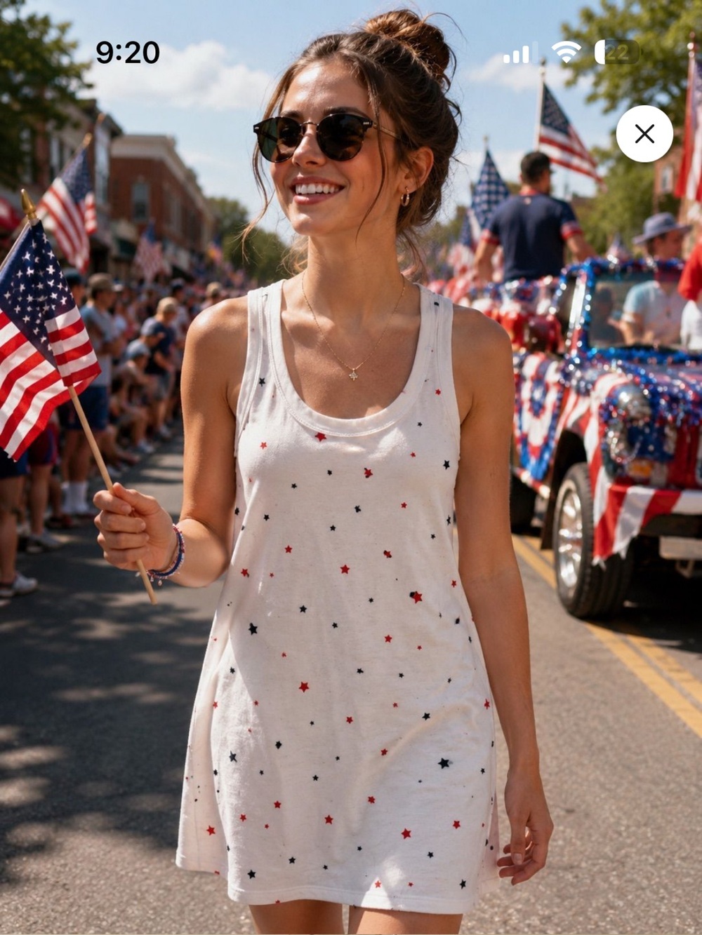 ANTHRO Self Contrast Star Mini Dress